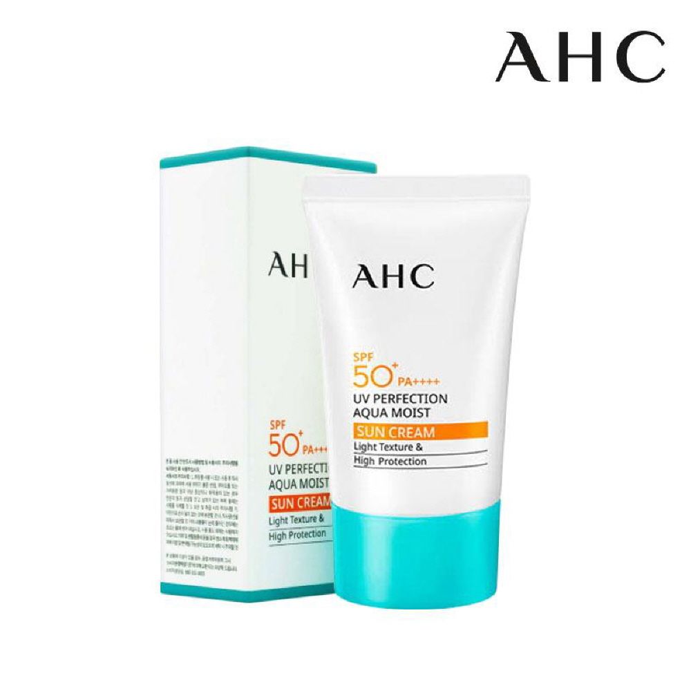 AHC Hydrating & Refreshing Moisture Sun Cream 50ml SPF50+/PA++++ – Lightweight Daily UV Protection with 6 Types of Hyaluronic Acid, Centella & Aloe Vera _ Made in KOREA
